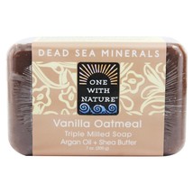 One With Nature Dead Sea Mineral Bar Soap Mild Exfoliating Vanilla Oatmeal,7 Oz - £7.71 GBP