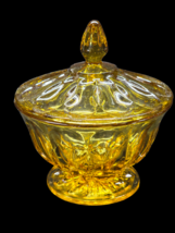 Vintage FAIRFIELD By ANCHOR HOCKING Glass Amber Candy Dish Bowl With Lid... - $16.79