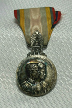 Vtg Thai 1960 Thailand King Rama 9 ix &amp; Queen Return Sterling Silver Medal .925 - £199.33 GBP