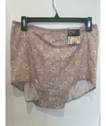 1-pc BALI Skimp Skamp Nylon/Spandex 2633 Brief Beige Floral  Size 4XL/11... - $6.99