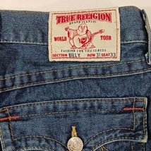 True Religion Billy Womens Blue Cotton Denim Distressed Bootcut Jeans Size 31×33 image 5