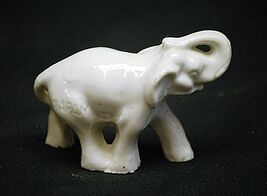 Old Vintage Mini Ceramic Wild Elephant Figurine Shadowbox Safari Decor J... - $9.89