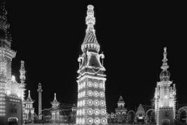 All aglow with electric lights is Luna Park on Coney Island, New York - Art Prin - £17.57 GBP+