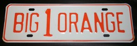 Vintage Big Orange 1 License Plate University Tennessee Volunteers Tag UT Vols - £55.18 GBP