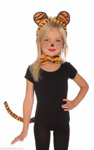 CHILD PLUSH TIGER SET EARS BOW TIE TAIL KIDS HALLOWEEN COSTUME ACCESSORY... - £4.65 GBP