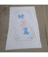 Chenille Baby Crib Bedspread Blanket with Puppy dogs Pink Blue 62&quot; X 40&quot; - $29.12 CAD