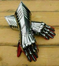 Medieval Steel Gauntlets Late Gothic Knight Finger Gloves SCA LARP Armor - £61.12 GBP