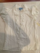 CeCe Womens White Ruffle Sleeveless Shirt XS Style 7032009 NWT - £13.30 GBP