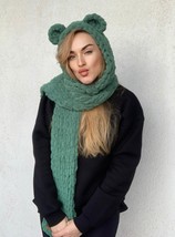 Teddy scarf hat set, bear shawls and wraps, hat and scarf combo, teddy h... - £78.10 GBP