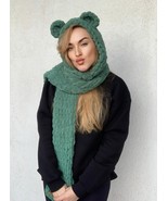 Teddy scarf hat set, bear shawls and wraps, hat and scarf combo, teddy h... - £79.64 GBP
