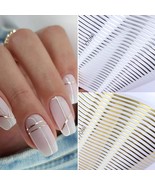 Lines Stripe 3D Nail Sticker Geometric Waved Heart Self Adhesive Slider ... - £3.11 GBP