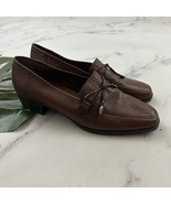 Partners Womens Vintage 90s Square Toe Loafers Size 7 Brown Leather Bow ... - $52.79 CAD