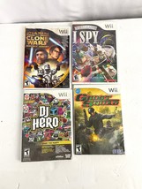 Lot of 4 Wii Video Games DJ Hero I Spy Ghost Squad Star Wars Lot - £15.76 GBP