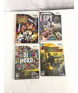 Lot of 4 Wii Video Games DJ Hero I Spy Ghost Squad Star Wars Lot - £15.57 GBP