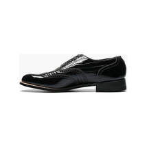 00267, Stacy Adams Leather Shoes Dayton Alligator Print Wingtip Lace Up Black image 4
