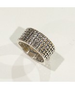 Solid Sterling Silver Basket Weave Band Ring Unisex 5.6 grams 1 cm Wide ... - £12.57 GBP