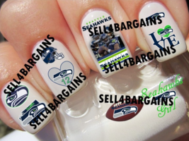 Seattle Seahawks Nfl Football LOGOS》10 Different Designs《Nail Art Decals - £15.22 GBP