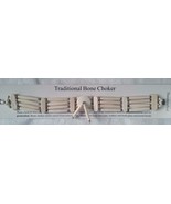 HAND CRAFTED WHITE FOUR ROW BUFFALO BONE CHOKER #549 native style neckla... - $16.86 CAD