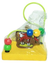 Wood &amp; Wire Horse Maze Game - 4.5&quot; Portable Wooden Educational Toy - £3.98 GBP