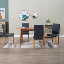 vidaXL Gray Faux Suede Leather Dining Chair Set - 4-Piece Modern Home Furniture - $389.78 CAD