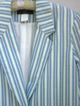 Orvis Seersucker Stripe Blazer Golf Country Club Jacket Cotton Blend Size 6 - $33.24