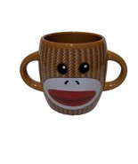 Sock Monkey Coffee 16oz Cup Mug Ceramic Double Handle Galerie Brown Stri... - £9.14 GBP