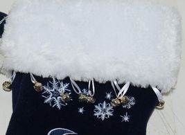 NFL Licensed Houston Texans Christmas Stocking Bells Snowflakes Logo image 3