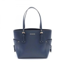 Michael Kors Voyager Leather Tote Bag Navy Women Blue One Size - $377.15