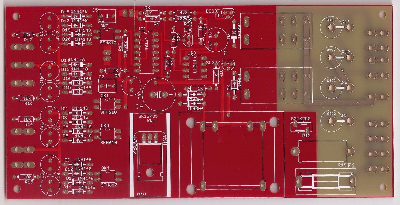 Loudspeaker DC protection /power soft start board PCB by Andrea Ciuffoli ! - $16.24