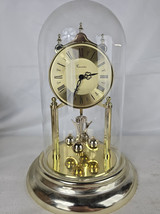 Concordia Anniversary Quartz Clock Gold Finish Glass Dome 11.5&quot; Tall No ... - $88.00
