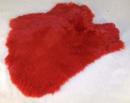 RED GENUINE RABBIT SKIN new solf leather tanned hide fur pelt craft skin... - £6.04 GBP