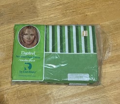 Vintage Sheet Dan River Green Striped Dark Hunter Dantrel Muslin Twin 19... - $24.74