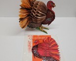 Vintage Thanksgiving Cardboard Turkey Honey Comb Tissue Paper Tail Beist... - $15.38