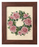 Cosmo Rose Wreath Seasonal Flower Arrangement Cross Stitch Kit - $49.85 CAD