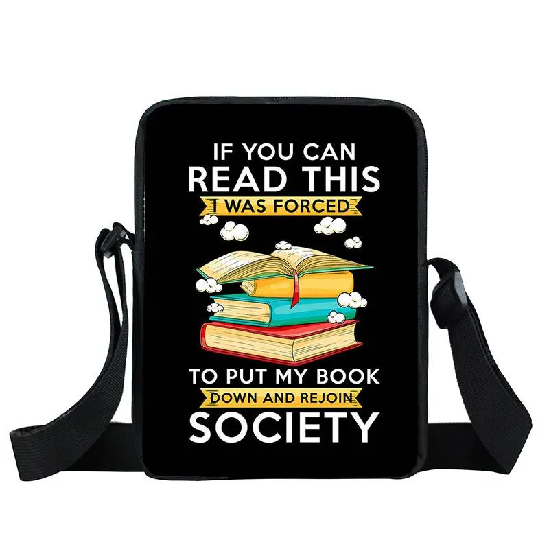 Librarian Books Lover Print Messenger Bag I Have No Shelf Control Women ... - £16.63 GBP