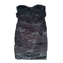 Arden B. Womens Strapless Black Sequin Bandage Mini Dress Size Medium M NWT - £23.27 GBP