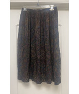 Vintage 80s Michele Abstract Art Midi Skirt Women&#39;s Size 4 (VTG 12) Side... - £14.69 GBP