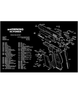 Gun Cleaning Rubber Gunsmith Mat with BROWNING HI POWER Pistol Diagram I... - £15.45 GBP