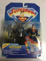Superman Animated City Camo Superman Figure with Flightpack &amp; Launcher NIB 1998 - £29.60 GBP
