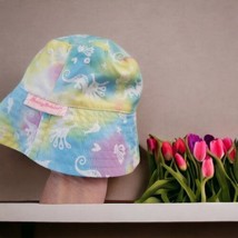 Tommy Bahama Seahorse Tye Dye Reversible Blue Swim Bucket Hat Girls One Size - £9.25 GBP