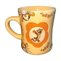Disney Tigger Mug 3D Ceramic Coffee  Cup Yellow Embossed Textured Flower... - $13.41