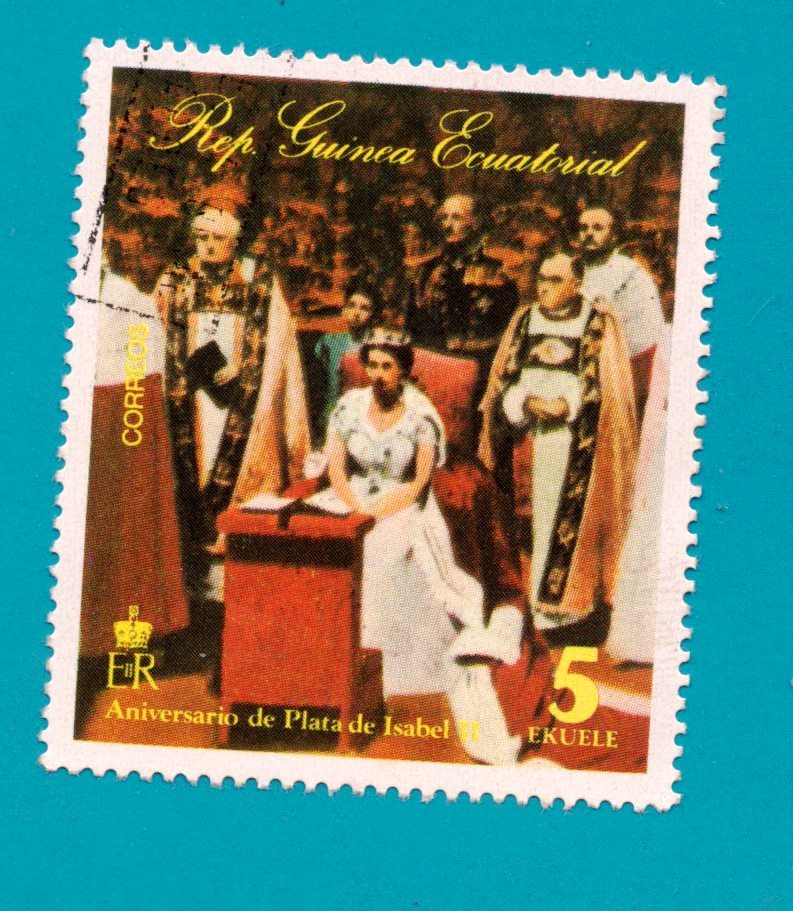Primary image for Equatorial Guinea Postage Stamp (Used) 25 Years of Queen Elizabeth II (1977)