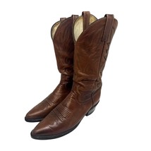 Dan Post Mens Brown Leather Cowboy Western Rodeo Boots US 7D Pull On USA... - $98.99