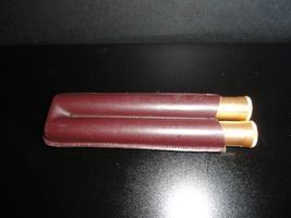 Cigar Classics Travel Humidor Twin Tube Alum with Brown Leather Holding Tube image 4