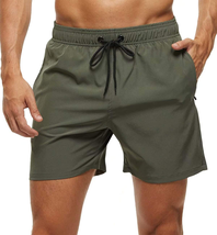 Men&#39;s Swim Trunks Quick Dry Beach Shorts with Zipper Pockets and Mesh Lining - £22.05 GBP