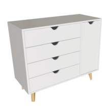 35" White Solid Wood Four Drawer Combo Dresser - $6,898.15 MXN