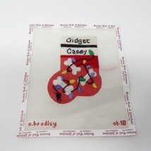 Hand Painted Needlepoint Canvas Christmas Stocking for Dogs **Started**Read** - $7.91