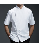 Chef Summer Black Gray White Short Sleeve Culinary Catering Coat Shirt M... - €21,62 EUR
