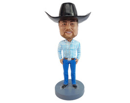 Custom Bobblehead Ranch guy wearng a nice cowboy belt with nice clothing - Leisu - $89.00