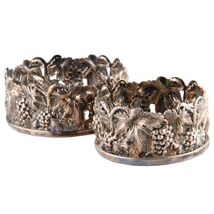 Due Vintage Italiano Argento Sterling Vino Coasters Da Dario Alfredo Di ... - $3,787.54